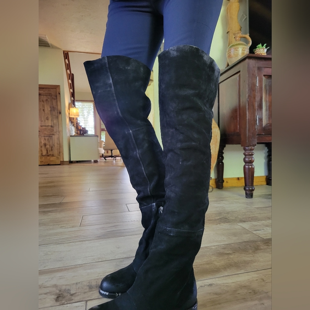 EUC Vintage A.S.98 OTK Black Believe In Your Dreams Boots 37